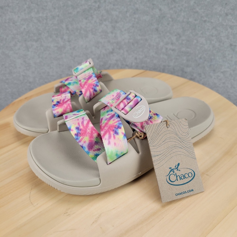 Chaco Chillos Slide Women 6 Light Tie Dye Grey Adjustable Strap Sandals